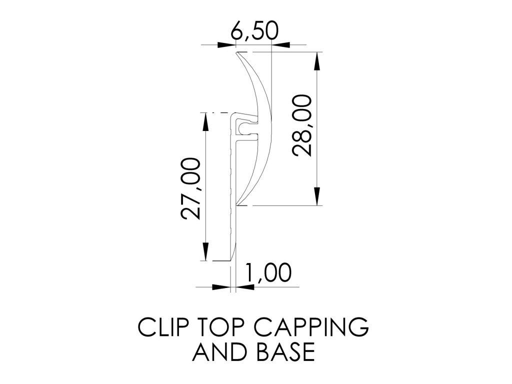 Clip Top Capping CTC30 and Base CB30 Extrusions Clip Top Capping CTC30 and Base CB30 Extrusions