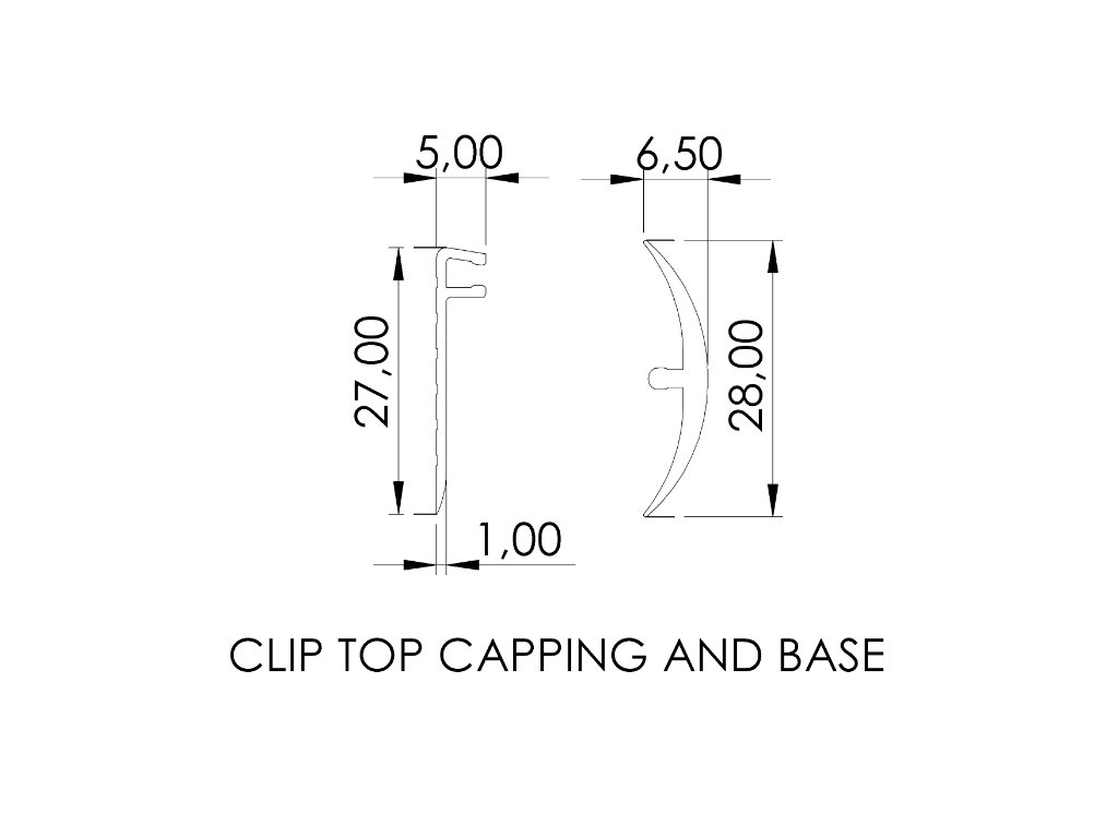 Clip Top Capping CTC30 and Base CB30 Extrusions Clip Top Capping CTC30 and Base CB30 Extrusions