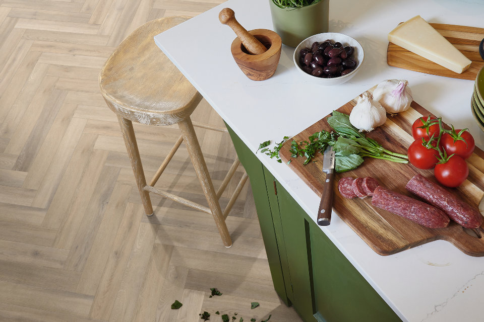 Naked Blond Oak Large Parquet Vinyl Flooring LPQ2257