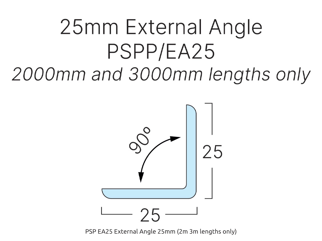 PSP EA25 External Angle 25mm (2m 3m lengths only)