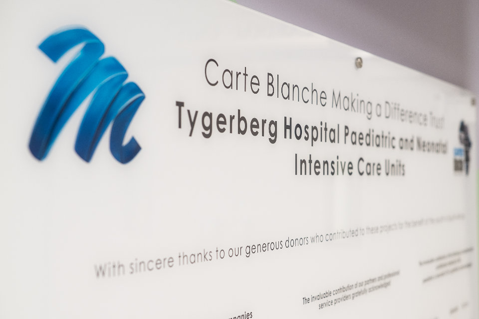 Carte Blanche Making A Difference Trust – Tygerberg Hospital Cardiothoracic NICU and PICU Units
