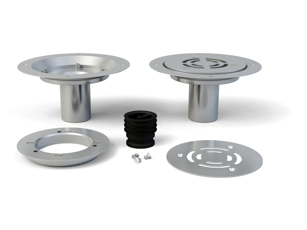Herbish Vinyl Floor Drain HBV-125V-WS -components